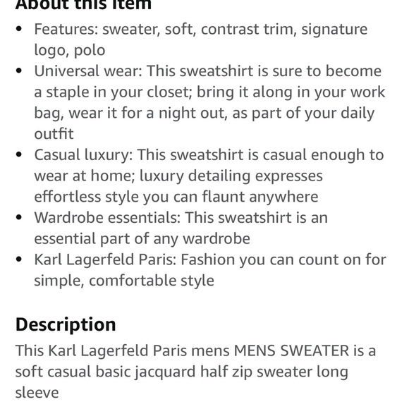 KARL LAGERFELD Men's Jacquard Half Zip Sweater medium - Picture 10 of 12